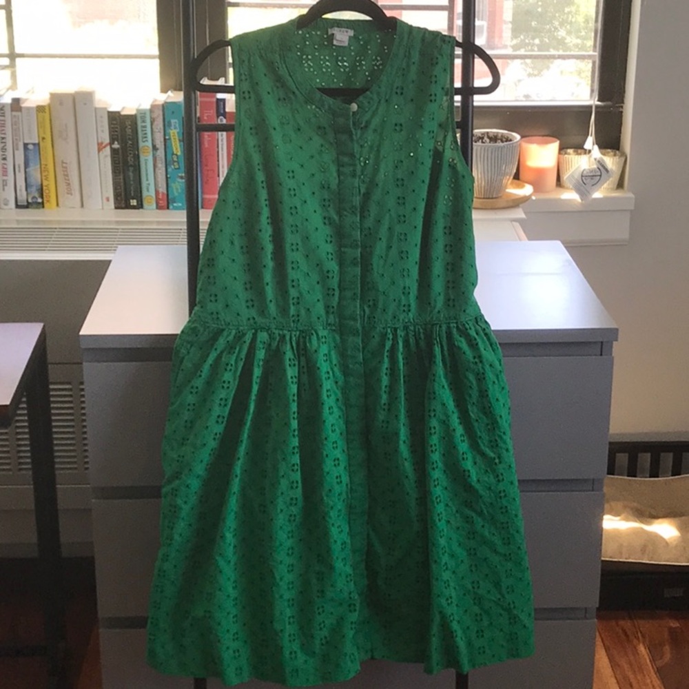 J.Crew Green Sleeveless Dress